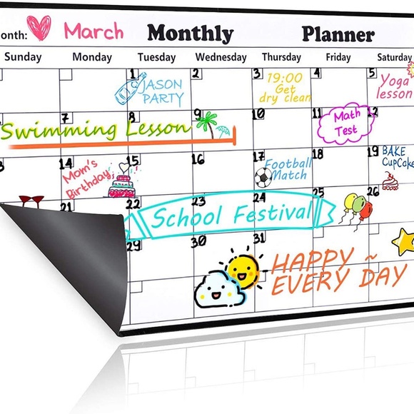 Dry Erase Magnetic Fridge Calendar - Picture 1 of 4